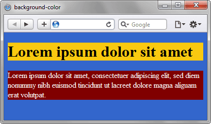 Цвет текста и цвет фона в CSS